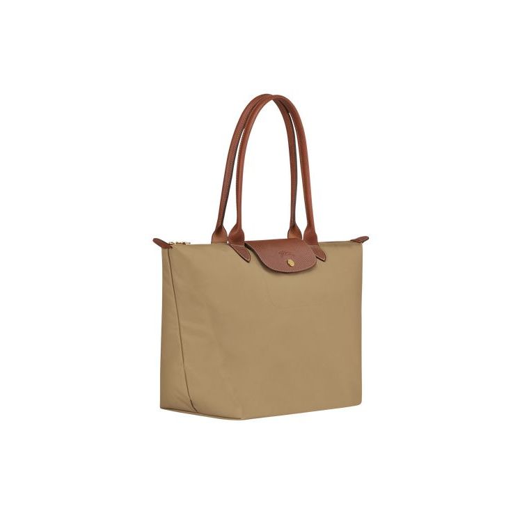 Longchamp L Desert Recycled canvas Schoudertassen Khaki | 209536-BJW