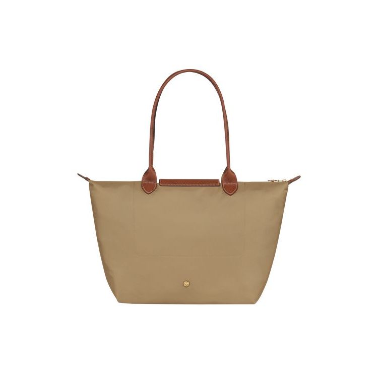 Longchamp L Desert Recycled canvas Schoudertassen Khaki | 209536-BJW