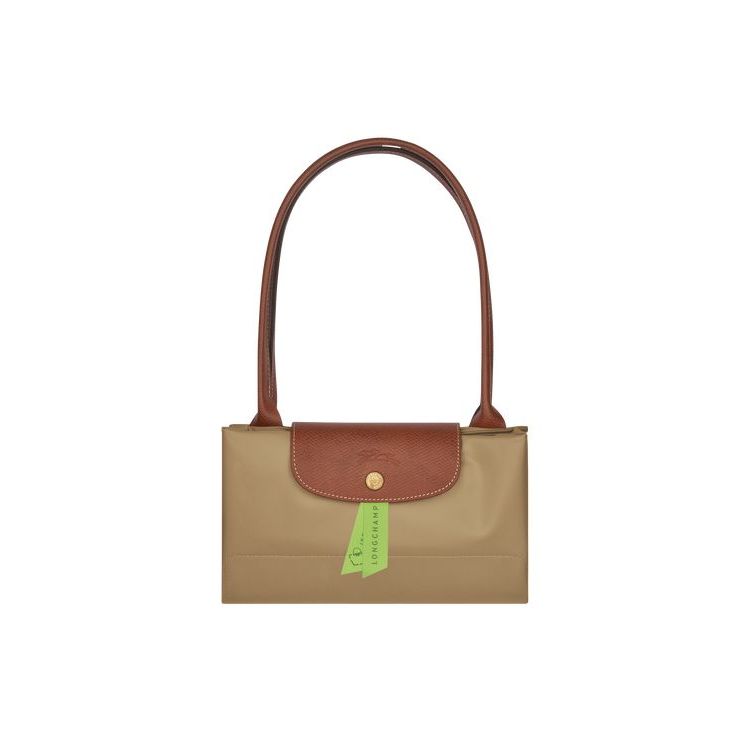 Longchamp L Desert Recycled canvas Schoudertassen Khaki | 209536-BJW