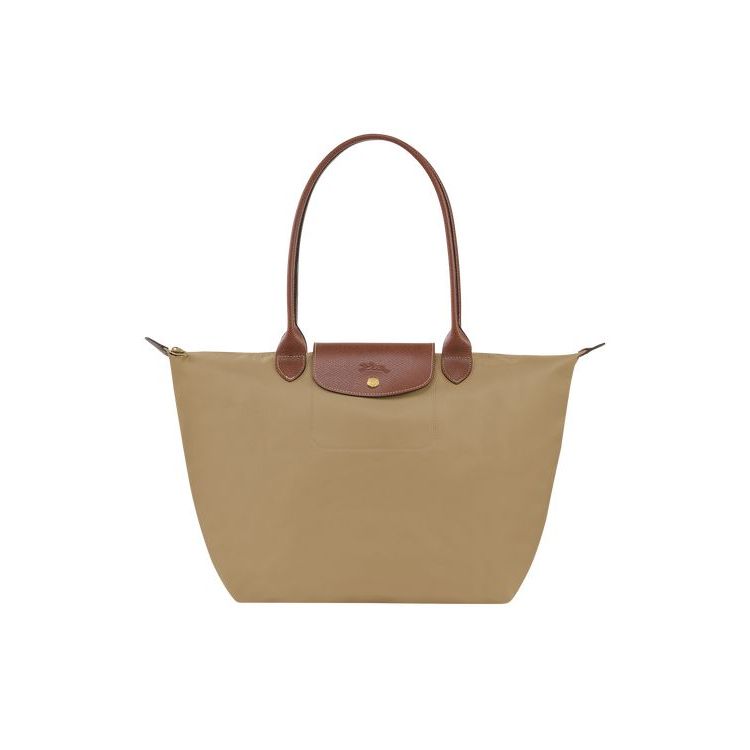 Longchamp L Desert Recycled canvas Schoudertassen Khaki | 209536-BJW