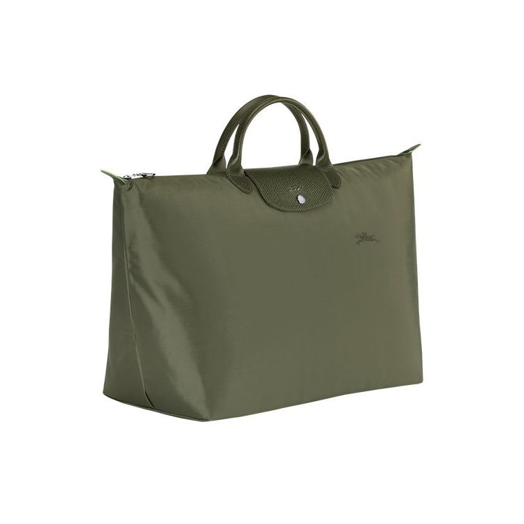 Longchamp L Forest Recycled canvas Reistas Groen | 129574-FHP