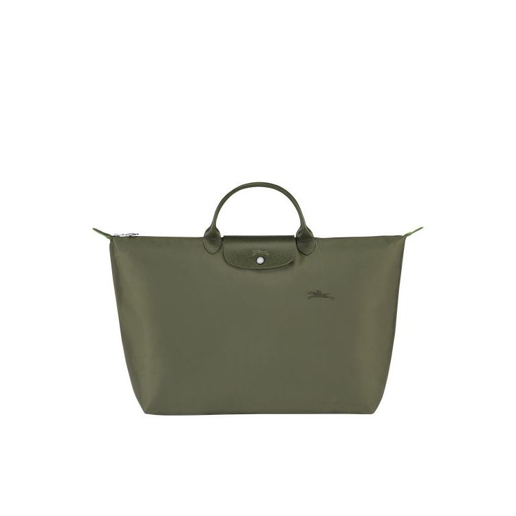 Longchamp L Forest Recycled canvas Reistas Groen | 129574-FHP