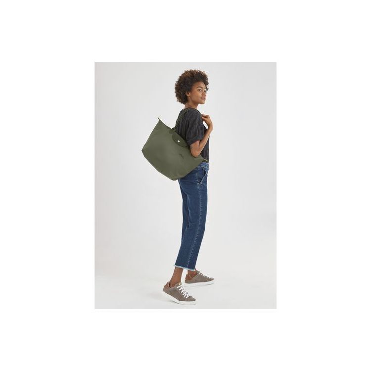 Longchamp L Forest Recycled canvas Schoudertassen Groen | 027965-EWJ