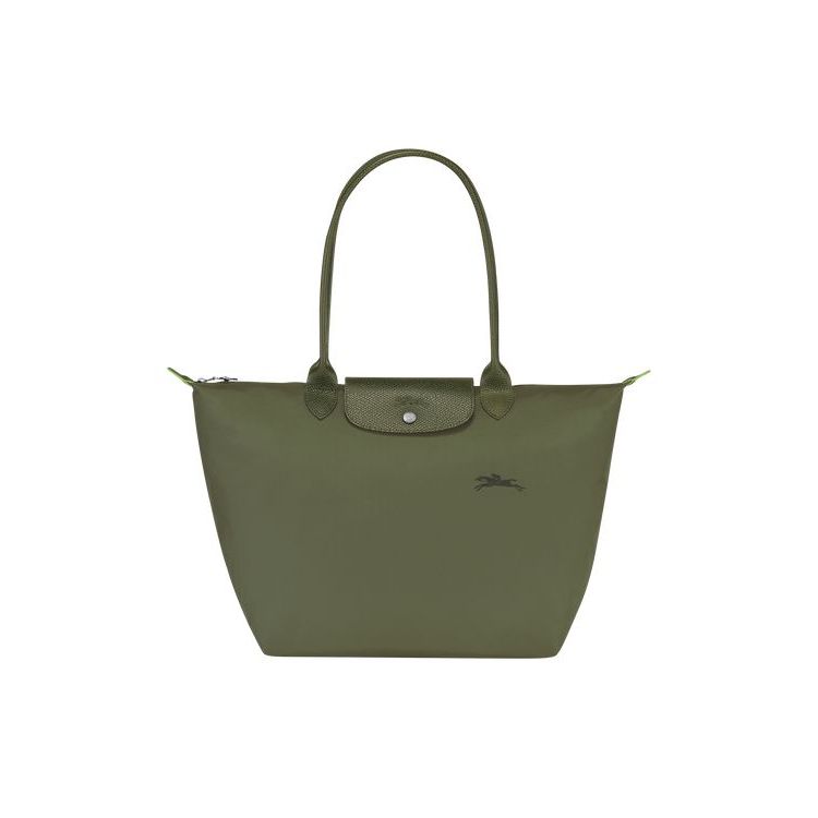 Longchamp L Forest Recycled canvas Schoudertassen Groen | 027965-EWJ