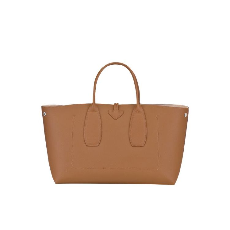 Longchamp L Leren Handtas Beige | 793461-UKO