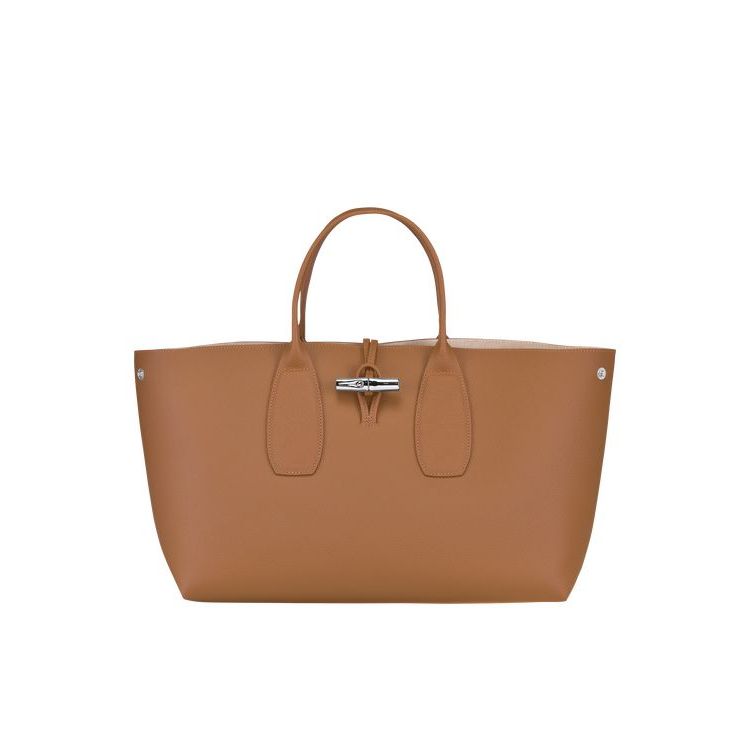 Longchamp L Leren Handtas Beige | 793461-UKO