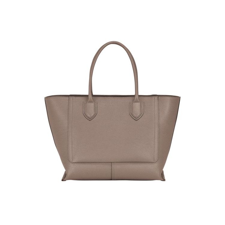 Longchamp L Leren Handtas Grijs Bruin | 612439-APE