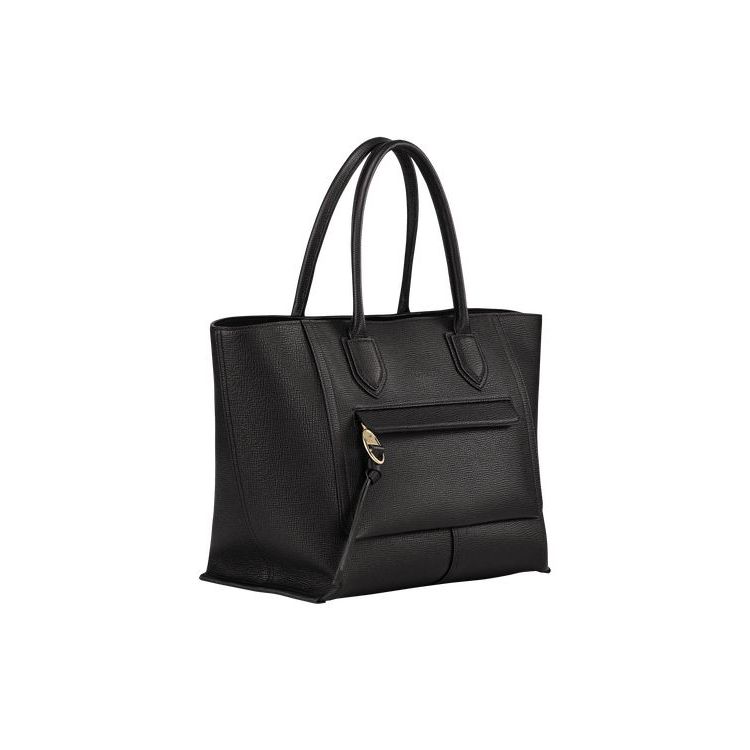 Longchamp L Leren Handtas Zwart | 968502-GXD