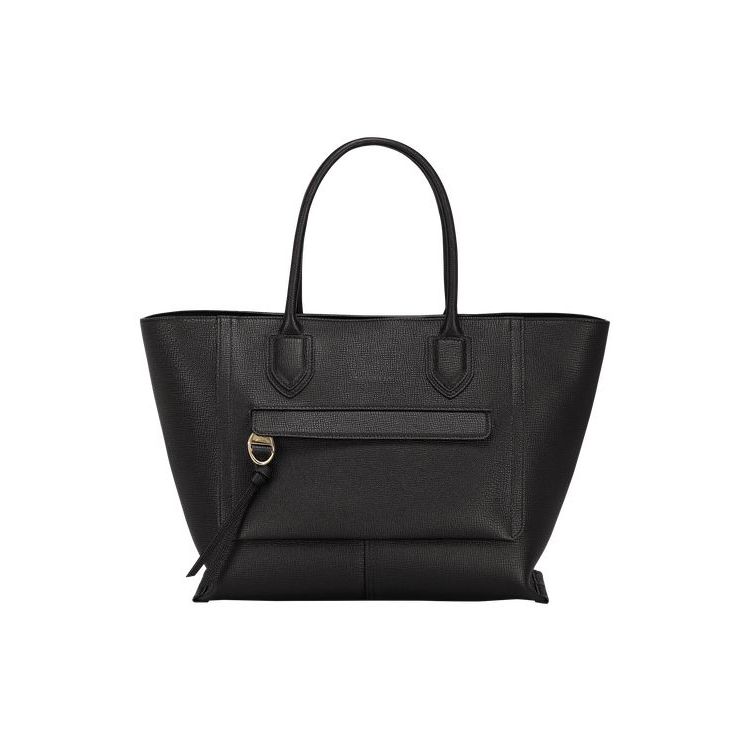 Longchamp L Leren Handtas Zwart | 968502-GXD