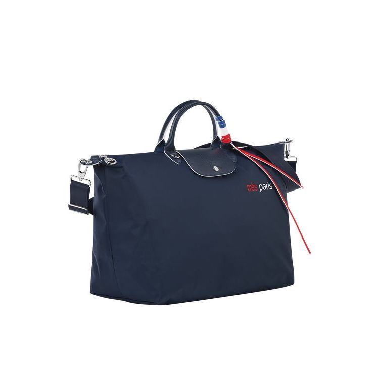 Longchamp L Recycled canvas Reistas Donkerblauw | 359420-WGM