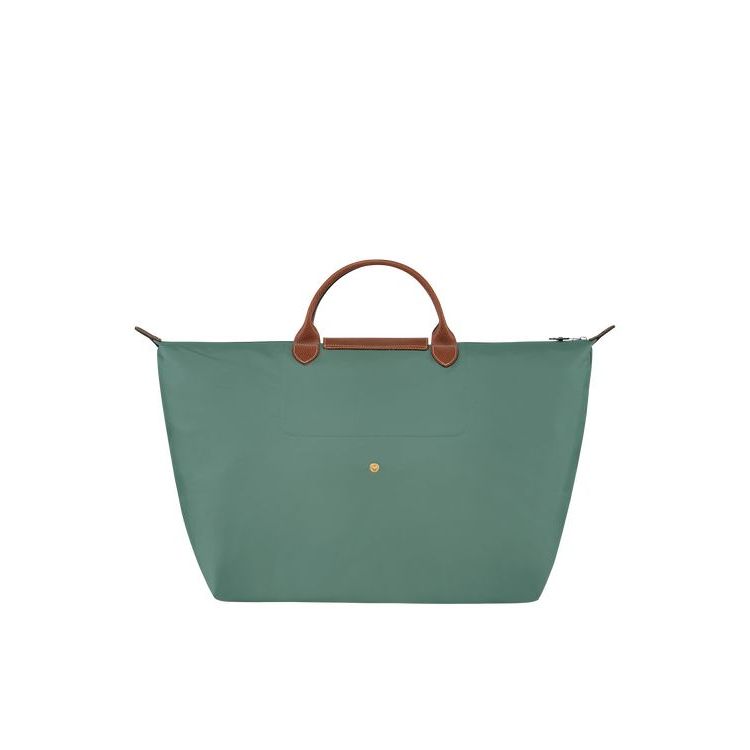 Longchamp L Recycled canvas Reistas Grijs Groen | 185430-JZM