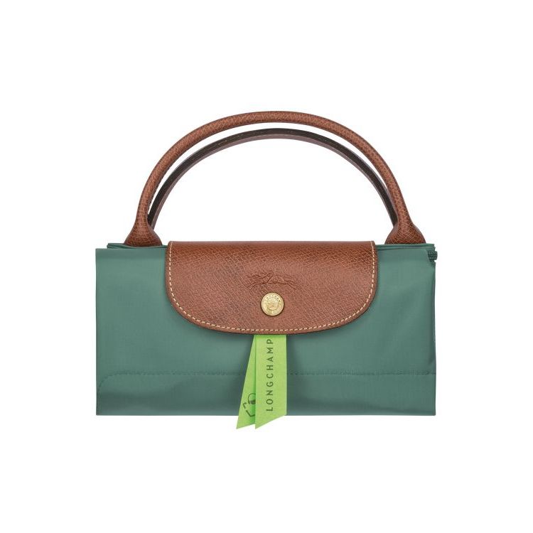 Longchamp L Recycled canvas Reistas Grijs Groen | 185430-JZM