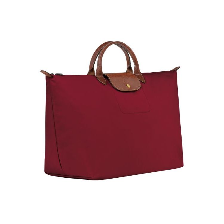 Longchamp L Recycled canvas Reistas Rood | 340251-YUC