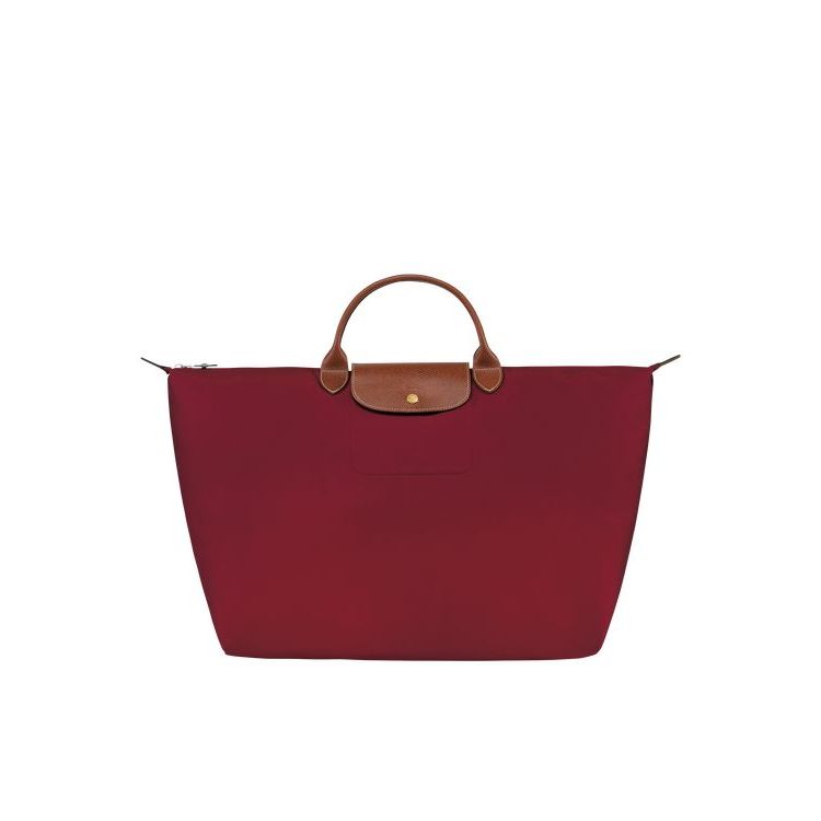 Longchamp L Recycled canvas Reistas Rood | 340251-YUC