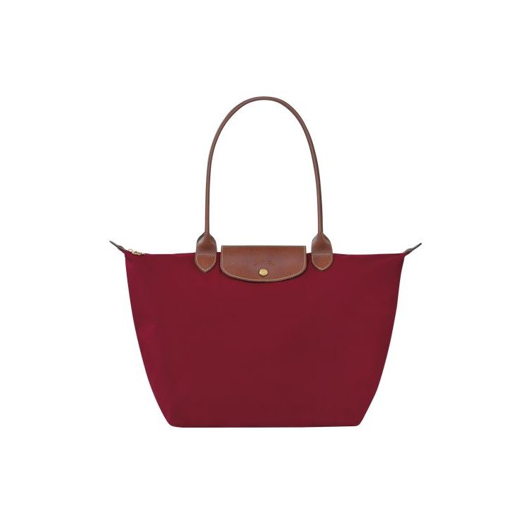 Longchamp L Recycled canvas Schoudertassen Rood | 893014-YXB