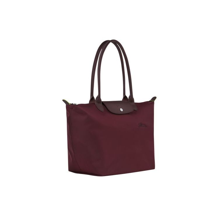 Longchamp L Recycled canvas Schoudertassen Bordeaux | 982517-MVL