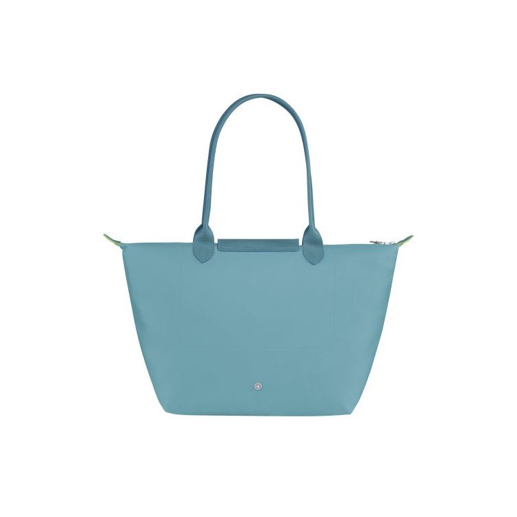 Longchamp L Thunderstorm Recycled canvas Schoudertassen Blauw | 438621-SGJ