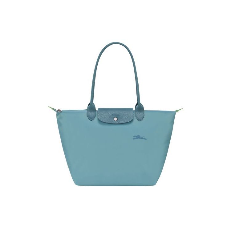 Longchamp L Thunderstorm Recycled canvas Schoudertassen Blauw | 438621-SGJ