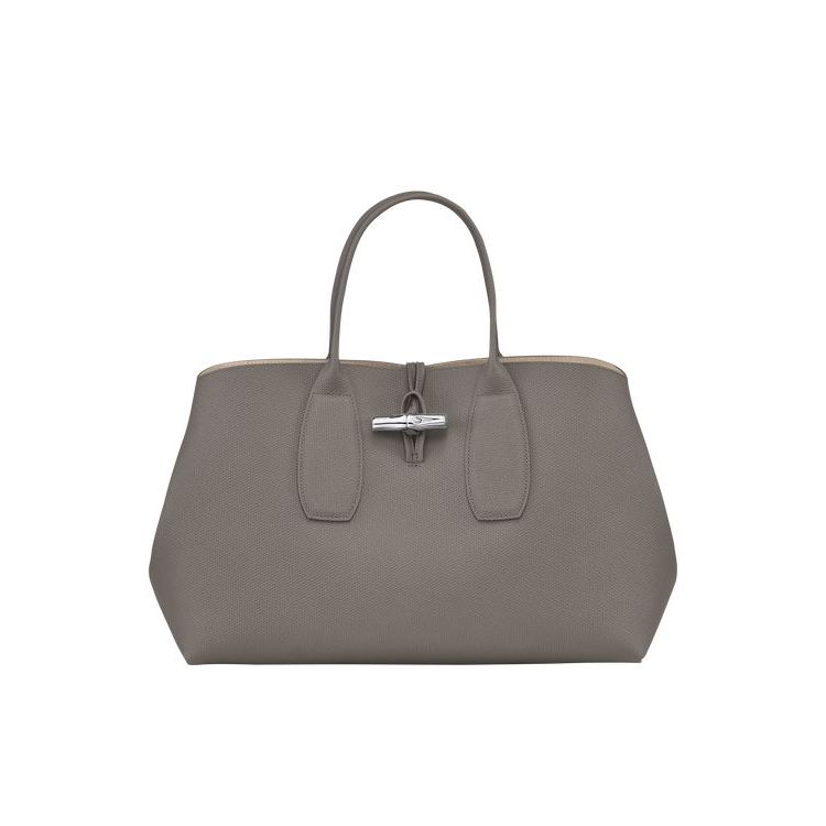 Longchamp L Turtledove Leren Handtas Grijs | 814073-ZPK