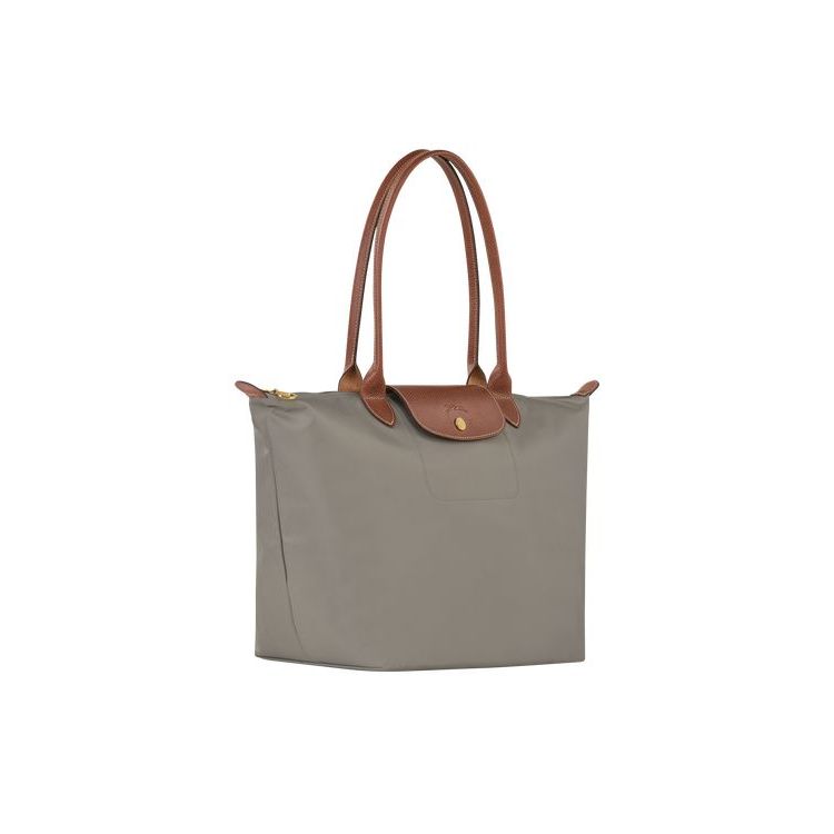 Longchamp L Turtledove Recycled canvas Schoudertassen Grijs | 120457-QOF