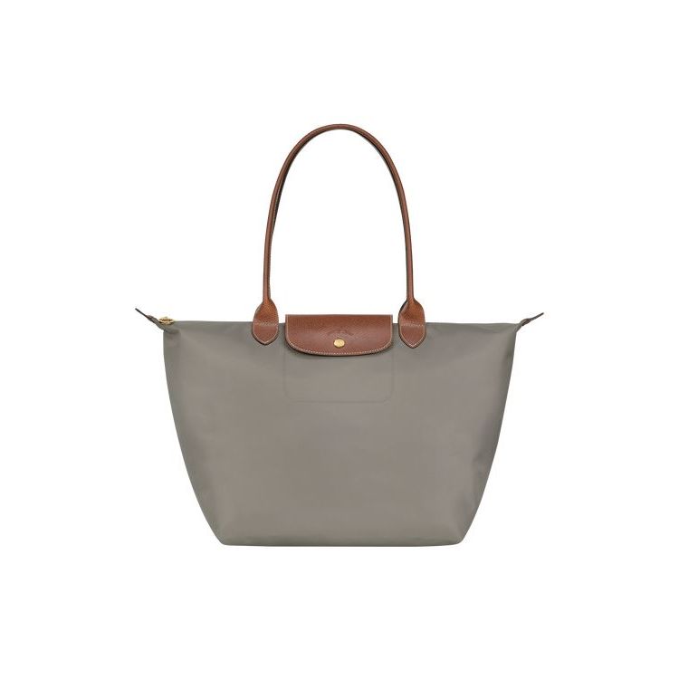 Longchamp L Turtledove Recycled canvas Schoudertassen Grijs | 120457-QOF