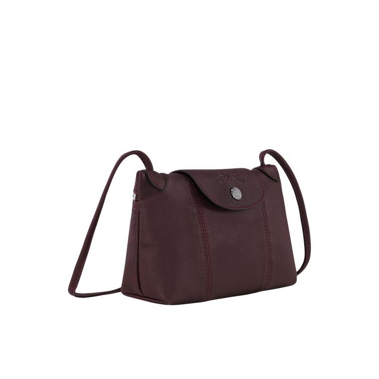 Longchamp Leren Crossbodytassen Bordeaux | 816935-HML