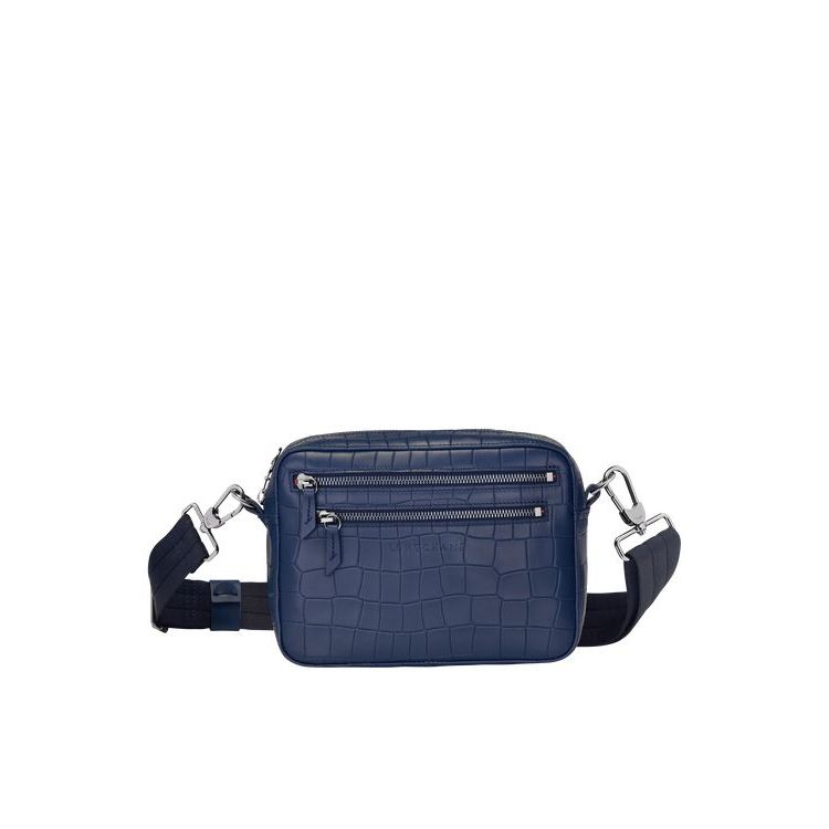 Longchamp Leren Crossbodytassen Donkerblauw | 109273-HZC