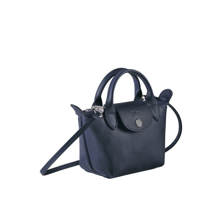 Longchamp Leren Crossbodytassen Donkerblauw | 214967-FKN