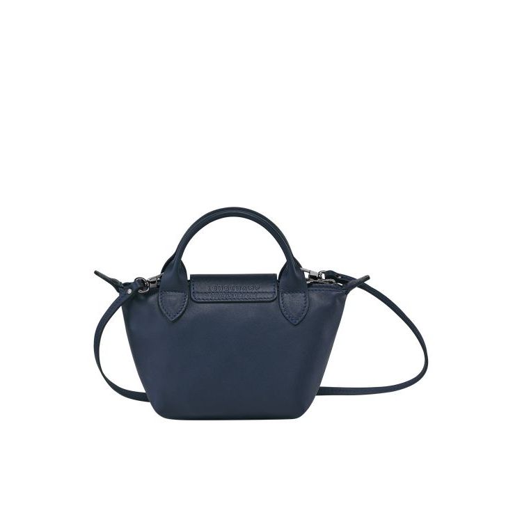 Longchamp Leren Crossbodytassen Donkerblauw | 214967-FKN