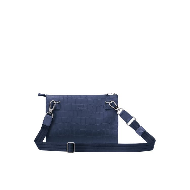 Longchamp Leren Crossbodytassen Donkerblauw | 485061-NST