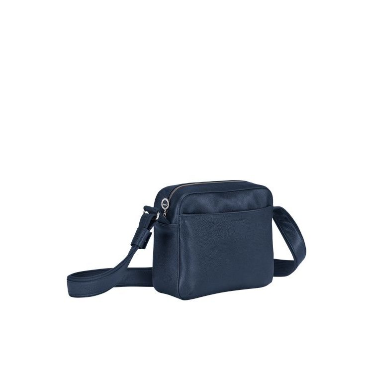 Longchamp Leren Crossbodytassen Donkerblauw | 761498-NTX