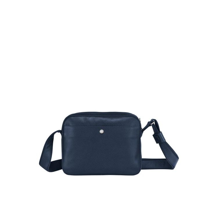 Longchamp Leren Crossbodytassen Donkerblauw | 761498-NTX