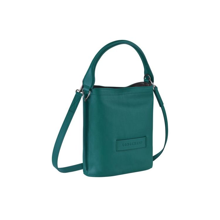 Longchamp Leren Crossbodytassen Grijs Groen | 289413-ARD