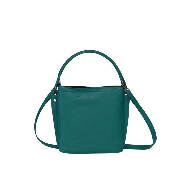 Longchamp Leren Crossbodytassen Grijs Groen | 289413-ARD