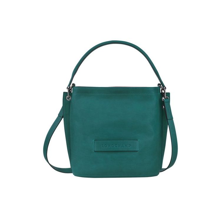 Longchamp Leren Crossbodytassen Grijs Groen | 289413-ARD