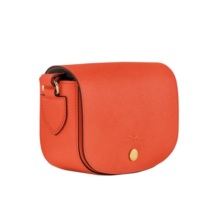 Longchamp Leren Crossbodytassen Oranje | 752638-QMJ