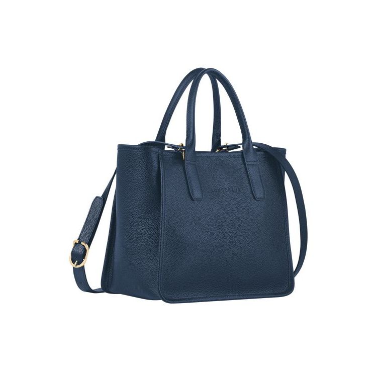 Longchamp Leren Handtas Donkerblauw | 573281-FLR