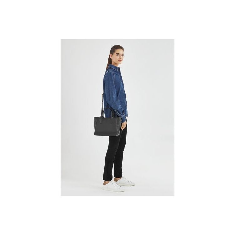 Longchamp Leren Handtas Zwart | 251469-VGM