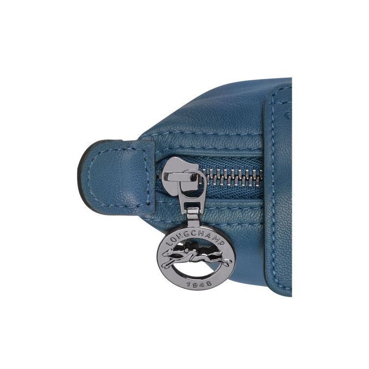 Longchamp Leren Kaarthouder Blauw | 807623-JFV