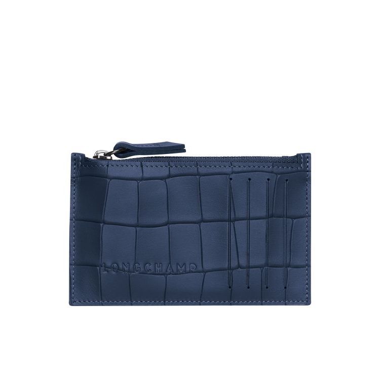 Longchamp Leren Kaarthouder Donkerblauw | 134085-MQE