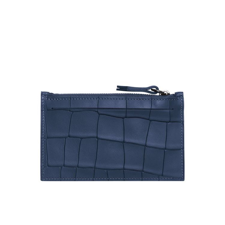 Longchamp Leren Kaarthouder Donkerblauw | 463580-CSV