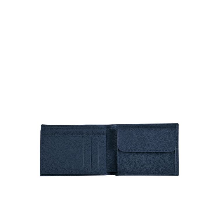 Longchamp Leren Portefeuille Donkerblauw | 079618-UNJ