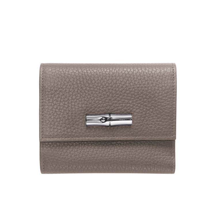 Longchamp Leren Portefeuille Grijs | 652390-LFI