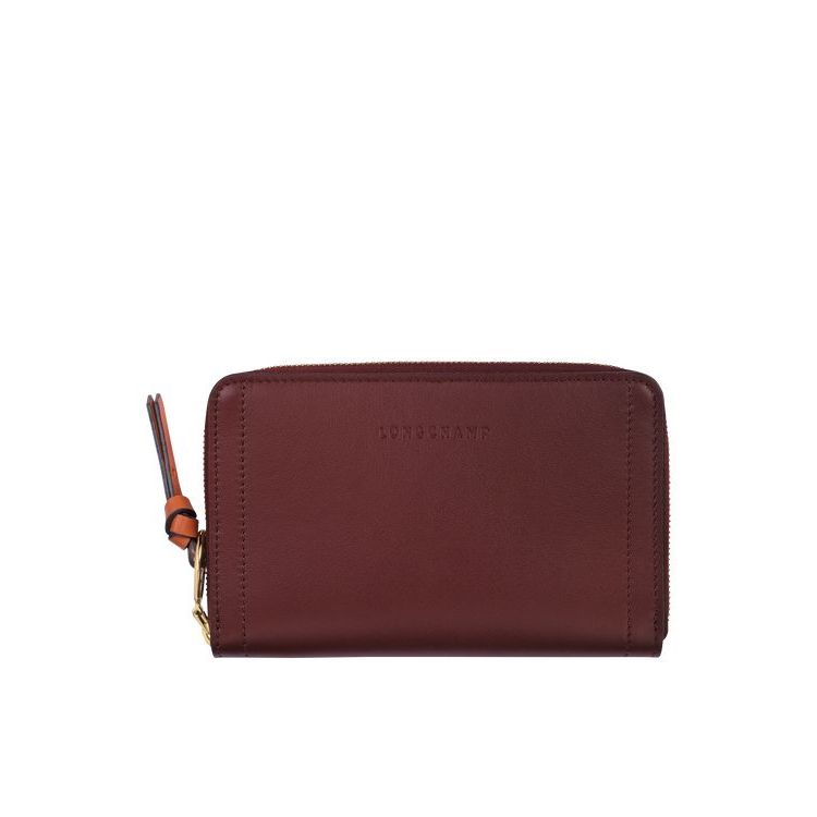 Longchamp Leren Portefeuille Rood | 736218-ZUI