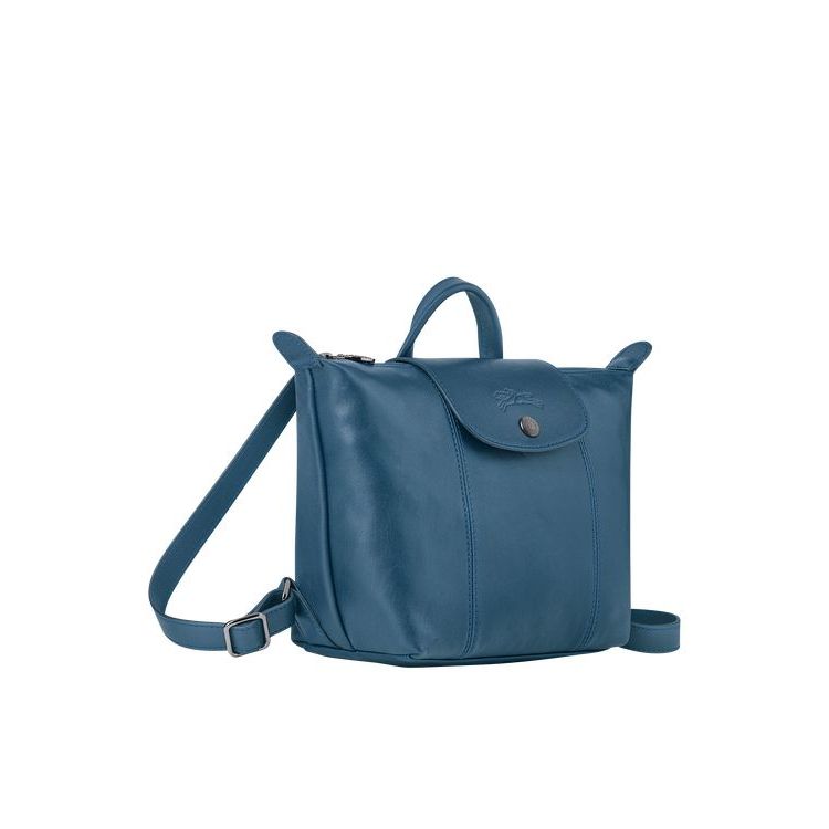 Longchamp Leren Rugzak Blauw | 270831-AFX