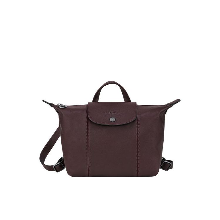 Longchamp Leren Rugzak Bordeaux | 712863-PNV