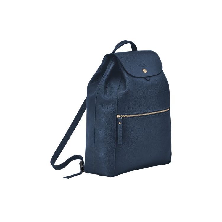 Longchamp Leren Rugzak Donkerblauw | 836514-XDL