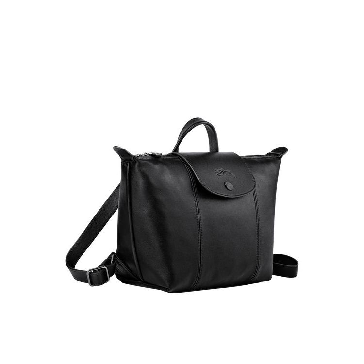 Longchamp Leren Rugzak Zwart | 801427-SKH