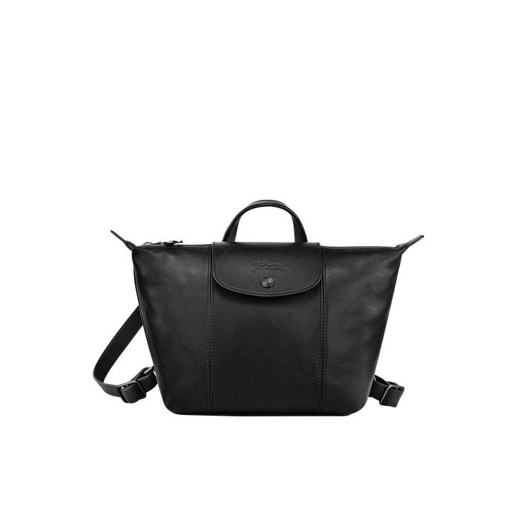 Longchamp Leren Rugzak Zwart | 801427-SKH