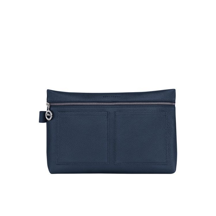 Longchamp Leren Toilettas Donkerblauw | 076325-WTL